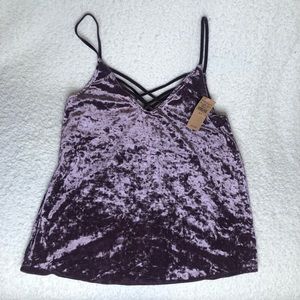 NWT Velvet crush strap top
